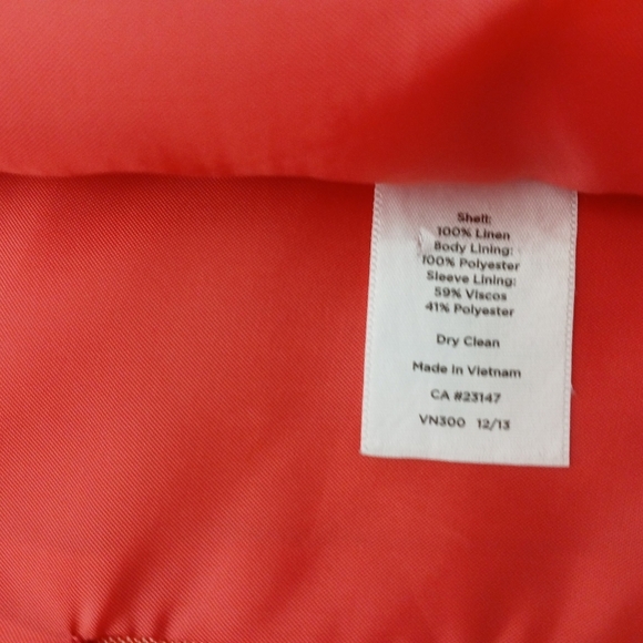 Talbots 100% Linen Double Button lined Ladies Blazer. Size 12 petite - Picture 7 of 10